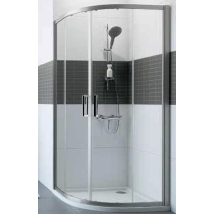 Sprchový kút 1/4 kruh Huppe Classics 2, 1000x1000mm, dverí posuvné, Šírka vstupu 570mm, Anti-Plaque, strieborná profil