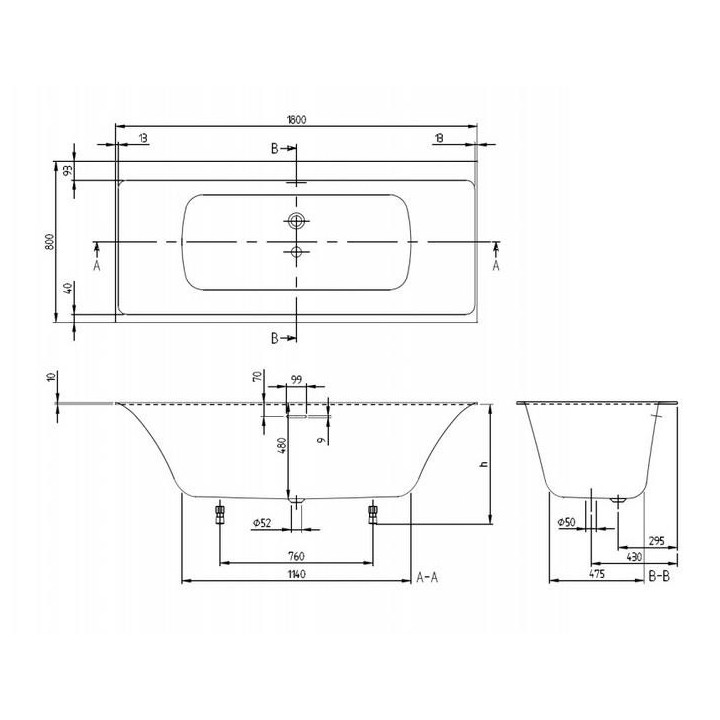 Vaňa Villeroy & Boch Subway 190x90 cm, akrylátová