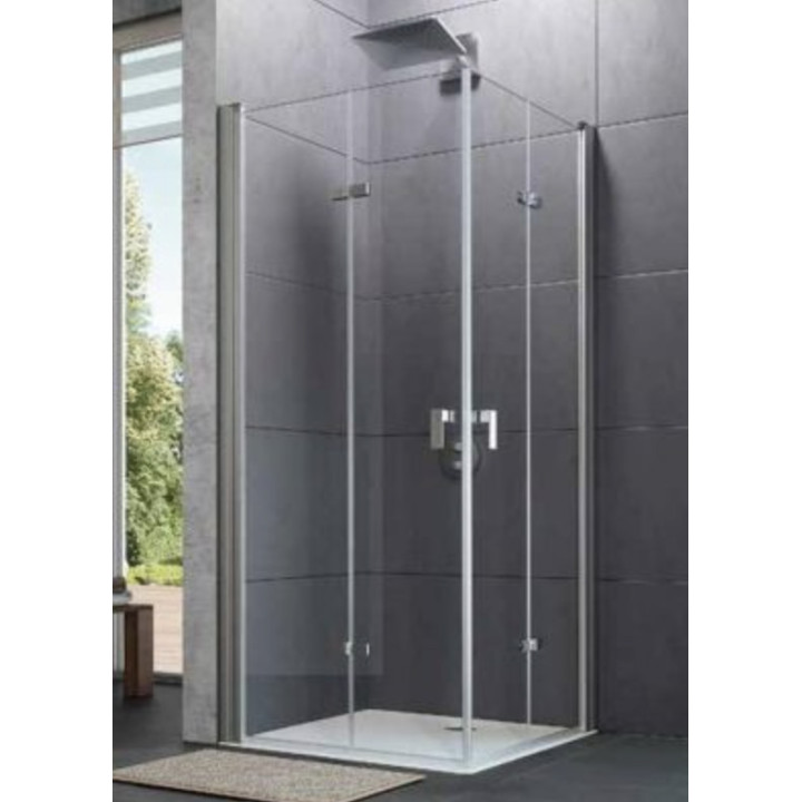 Dverí Huppe Design Pure Krídlové skladacie, szer. 80 cm, wys. 200 cm, Black Edition, sklo číre z Anti Plaque