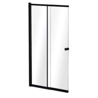 Vaňová zástena Besco Easy Slide Black, 100x150cm, 2-Krídlové, univerzálny, profil čierna matnéný
