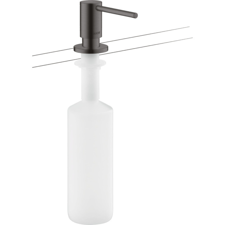 Dávkovač na tekuté mydlo Axor Uno, 500ml, podblatowy, čierna kefovaný chróm