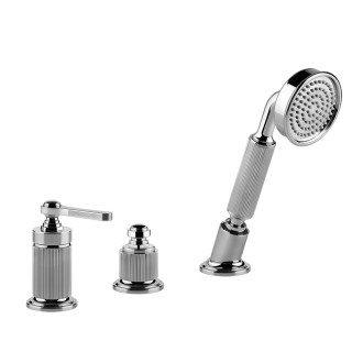 Vaňová batéria  3-otvorová Gessi Origini, na postavení, bez poteru, 2 výstupy vody, Sprchový set, chróm