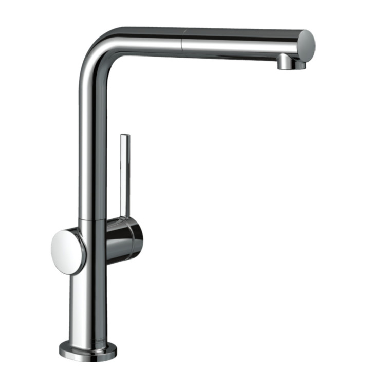 Drezová batéria Hansgrohe Talis M54, páková, výška 435mm, výsuvná sprcha, 2jet, sBox, čierna matnéný