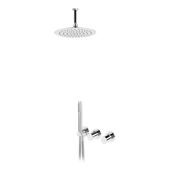 Sprchový set Bruma Avalon, podomietkový, 2 výstupy vody, Horná sprcha 250mm s ramenom nastenným, chróm