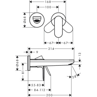 Jednouchwytowa bateria umywalkowa Hansgrohe Talis S 210 z obrotową wylewką 120°, z kompletem odpływowym, DN15, chrom- sanitbuy.p