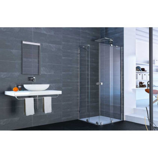 Dverí Huppe Aura Elegance , 900 x 900 mm, sklo číre strieborná mat , - sanitbuy.pl