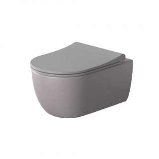 Misa WC Závěsná Massi Decos Rimless, bez splachovacieho kruhu, 55x36cm, sedadlo s pozvoľným sklápaním, čierna matnéný
