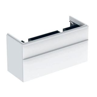 Závěsná skrinkaka podumývadlová Geberit Smyle Square 60 cm, s dvoma zásuvkami - biely lesklá