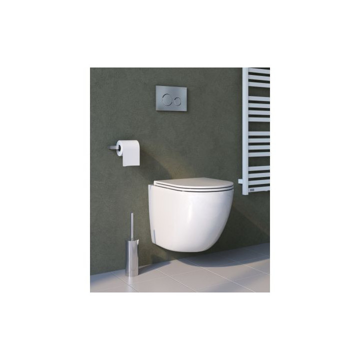 Súprava závesné WC wc Oltens Hamnes, 52x35,5cm, PureRim, S povrchom SmartClean s pozvoľným sklápaním sedadlo Slim - biely