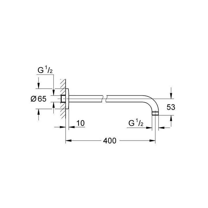 Rameno sprchové Grohe Rainshower nástenné, dł. 390 mm - chróm
