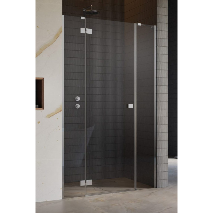 Dverí Radaway Essenza New DWJ+S 140 cm, Ľavé, profil chróm, sklo číre EasyClean