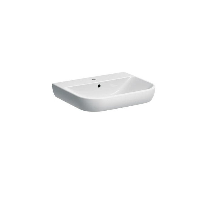 Geberit Smyle Umývadlo, B55cm, H16.5cm, T48cm, z prepadom, s otvorom pre batériu