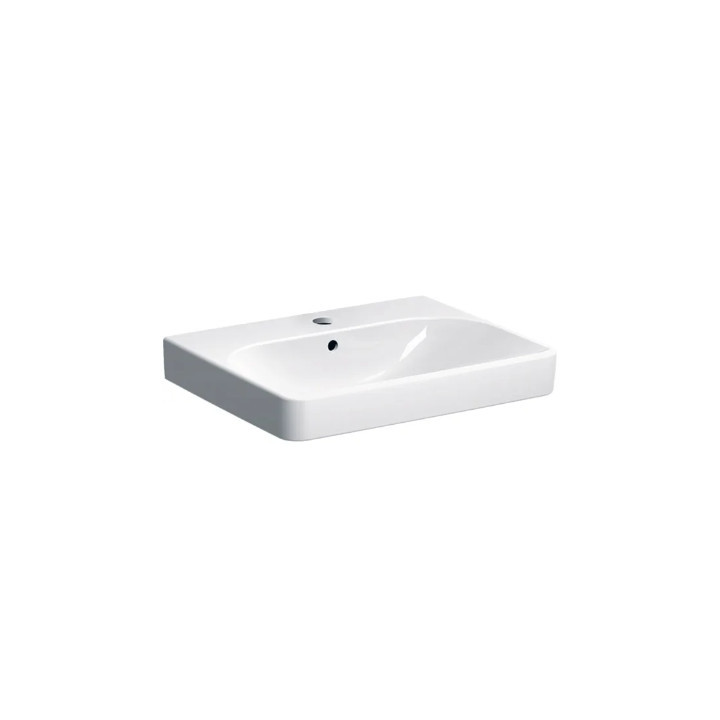 Geberit Smyle Square Umývadlo kompaktowa, B45cm, H16cm, T36cm, z prepadom, s otvorom pre batériu
