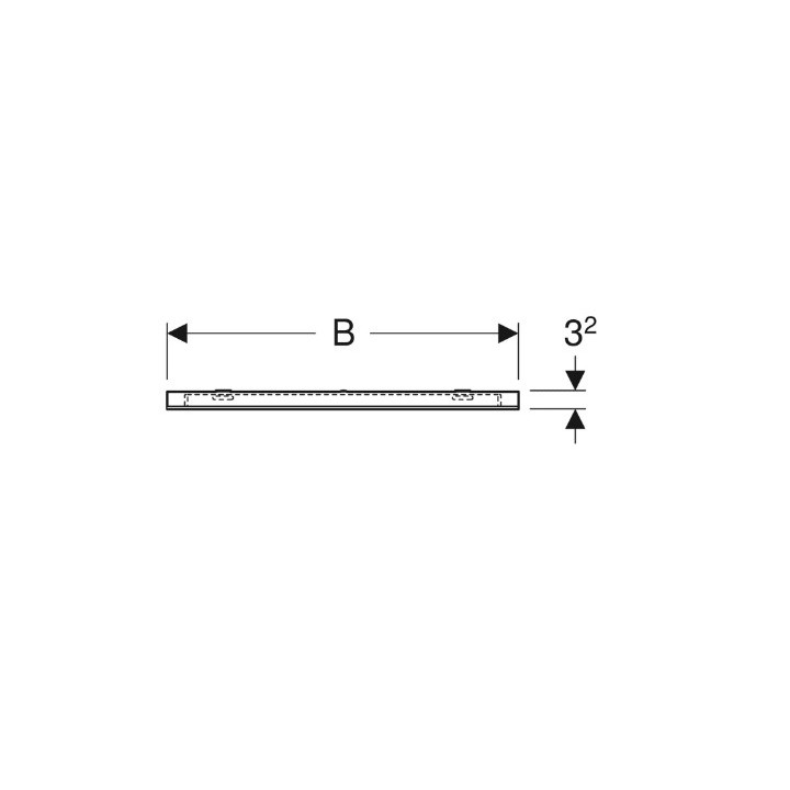 Geberit Option Square Osvetlené zrkadlo, B70cm, H65cm, T3.2cm, svietidlo hore, Hliník szczotkowane
