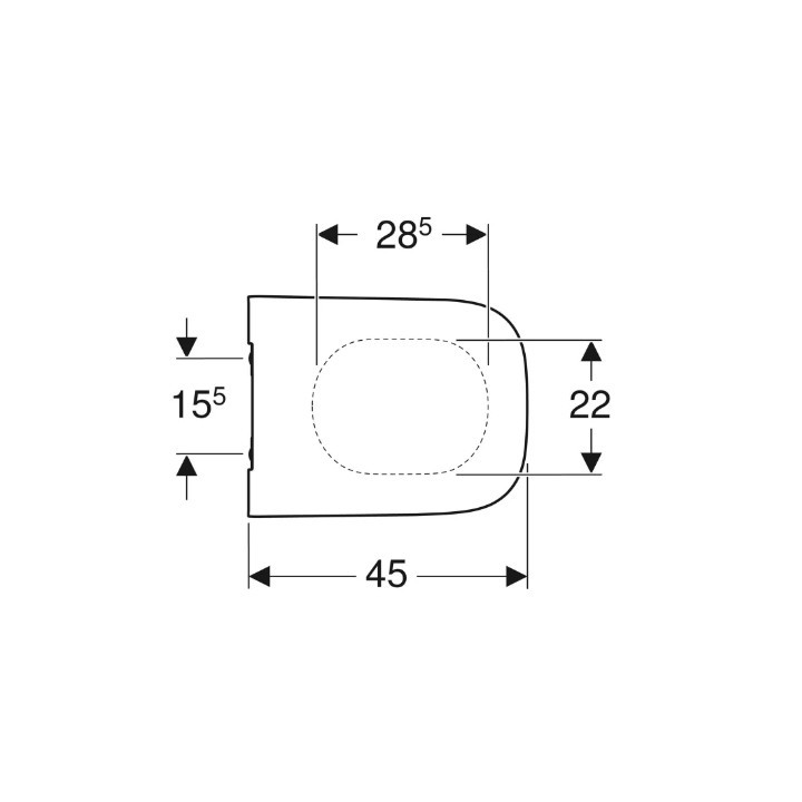 Geberit Smyle Square Klozetové sedátko, upevnenie z góry, zachodząca kryt dosky klozetove, slim design