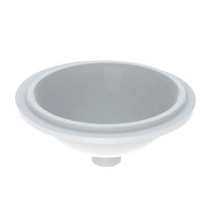 Geberit Variform Umývadlo pod dosku, okrúhla, D33cm, H18cm, z prepadom, bez otvoru pre batériu
