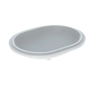 Geberit Variform Umývadlo pod dosku, eliptyczna, B62.5cm, H18cm, T49cm, z prepadom, bez otvoru pre batériu