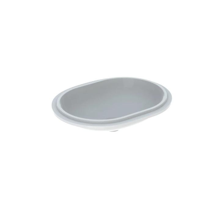 Geberit Variform Umývadlo pod dosku, eliptyczna, B62.5cm, H18cm, T49cm, z prepadom, bez otvoru pre batériu