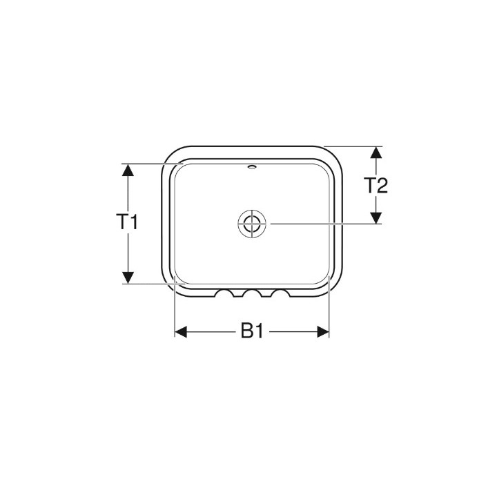 Geberit Variform Umývadlo pod dosku, obdĺžniková, B53cm, H17.8cm, T44cm, bez prepadu, bez otvoru pre batériu