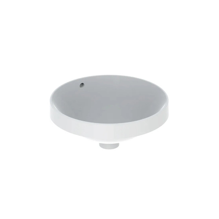 Geberit Variform Zápustné umývadlo, okrúhla, D40cm, H17.8cm, z prepadom, bez otvoru pre batériu