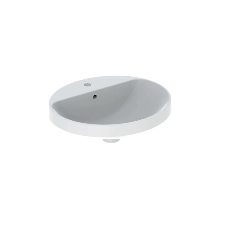 Geberit Variform Zápustné umývadlo, Oválna, B55cm, H17.8cm, T40cm, bez prepadu, bez otvoru pre batériu