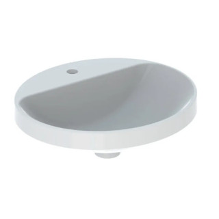 Geberit Variform Zápustné umývadlo, Oválna, B50cm, H17.8cm, T45cm, z prepadom, s otvorom pre batériu