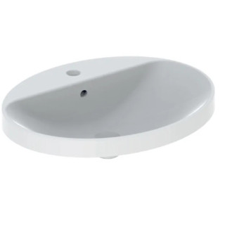 Geberit Variform Zápustné umývadlo, Oválna, B55cm, H17.8cm, T45cm, bez prepadu, s otvorom pre batériu