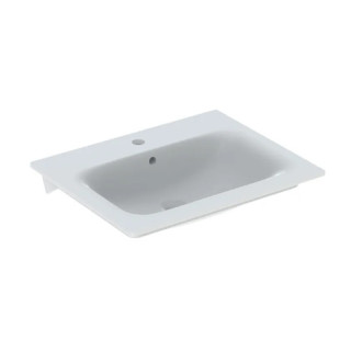 Geberit Selnova Square Umývadlo nábytkové, B55cm, H16.8cm, T48cm, cienki rant, z prepadom,  s otvorom pre batériu