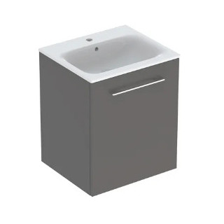 Geberit Selnova Square Súprava szafki pod umywalkę, z jednymi drzwiami, B55cm, H65.2cm, T50.2cm, biely, z umywalką meblową, cien