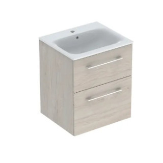 Geberit Selnova Square Súprava szafki pod umywalkę, z dwiema szufladami, B55cm, H65.2cm, T50.2cm, vlašský orech hickory, z umywa