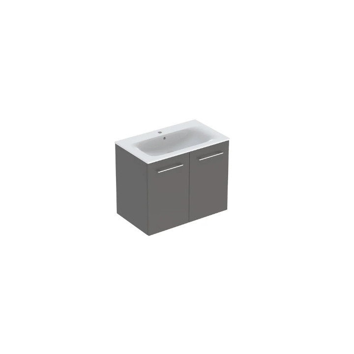 Geberit Selnova Square Súprava szafki pod umywalkę, z dwojgiem dverí, B80cm, H65.2cm, T50.2cm, biely, z umywalką meblową, cienki