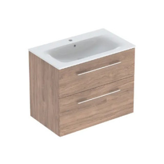 Geberit Selnova Square Súprava szafki pod umywalkę, z dwiema szufladami, B80cm, H65.2cm, T50.2cm, lava, z umywalką meblową, cien