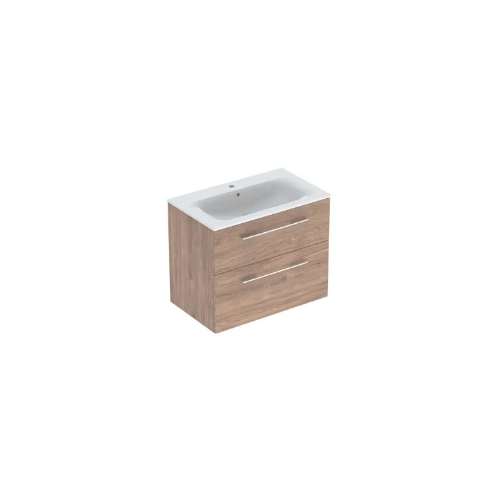 Geberit Selnova Square Súprava szafki pod umywalkę, z dwiema szufladami, B80cm, H65.2cm, T50.2cm, lava, z umywalką meblową, cien