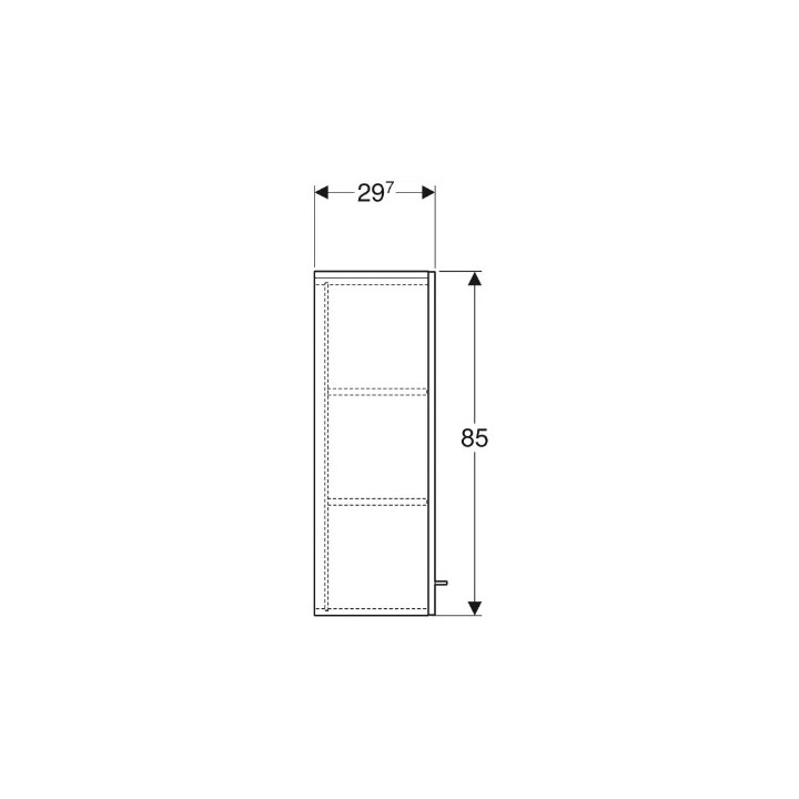 Geberit Selnova Square Skrinka boczna, B33cm, H85cm, T29.7cm, z jednymi drzwiami, biely