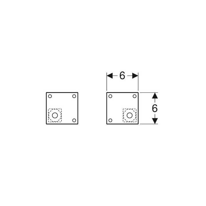 Geberit Selnova Square Súprava nóg, dve sztuki, H20.2cm, lesklý chróm