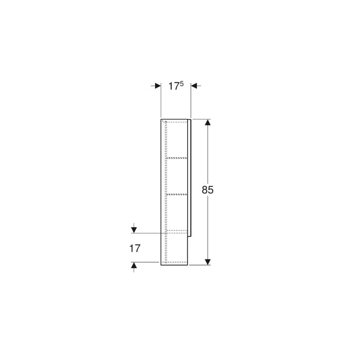 Geberit Selnova Square Zrkadlová skrinka, B58.8cm, H85cm, T17.5cm, z dwojgiem dverí, vlašský orech hickory jasny