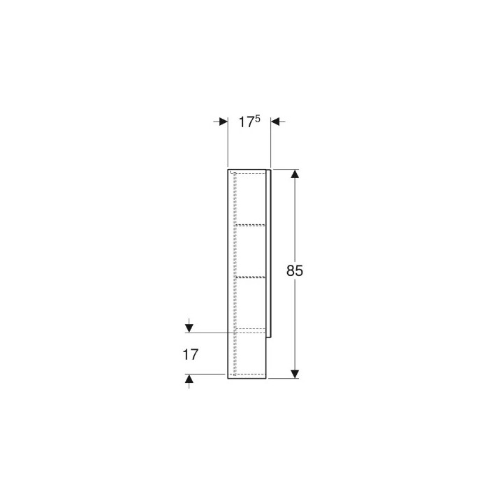 Geberit Selnova Square Zrkadlová skrinka, B78.8cm, H85cm, T17.5cm, z dwojgiem dverí, lava