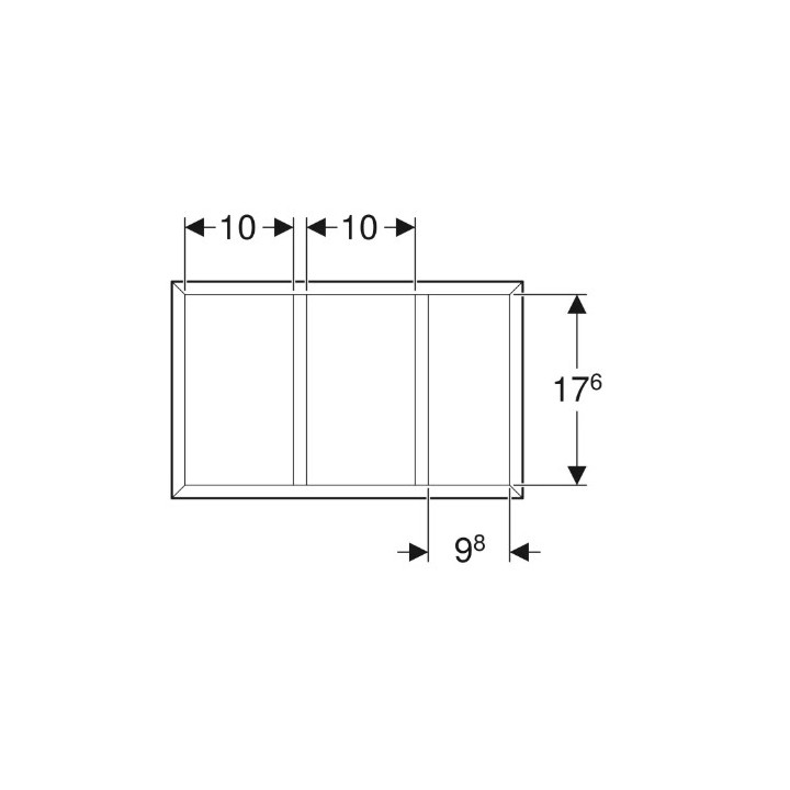 Geberit Smyle Square Wkład do szuflady, podział v tvare litery H, do szuflady dolnej, B32.3cm, H9.8cm, T20cm, lava