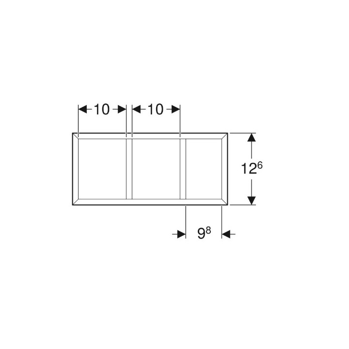 Geberit Smyle Square Wkład do szuflady, podział v tvare litery H, do szuflady dolnej, B32.3cm, H9.8cm, T20cm, lava