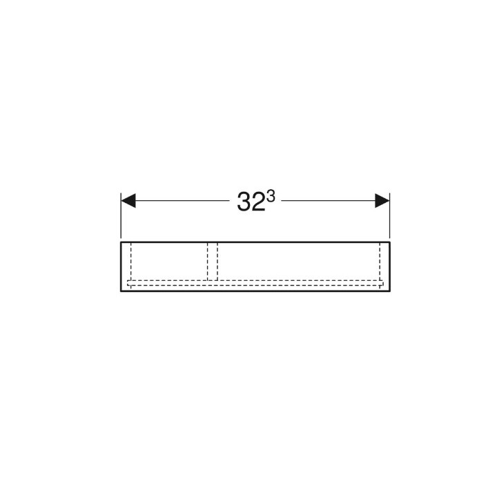 Geberit Smyle Square Wkład do szuflady, podział v tvare litery H, do szuflady górnej, B32.3cm, H5.9cm, T15cm, lava