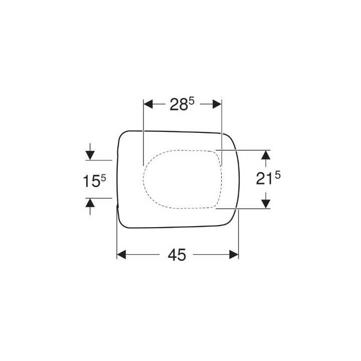 Geberit Selnova Compact Klozetové sedátko, upevnenie od góry, kształt geometryczny, wolne opadanie, zachodząca kryt dosky klozet
