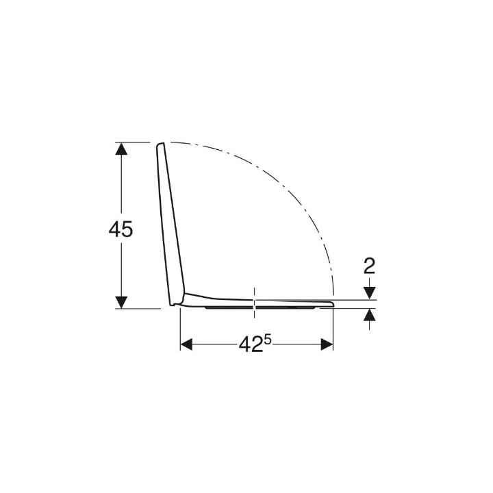 Geberit Selnova Compact Klozetové sedátko, upevnenie od góry, kształt geometryczny, wolne opadanie, zachodząca kryt dosky klozet