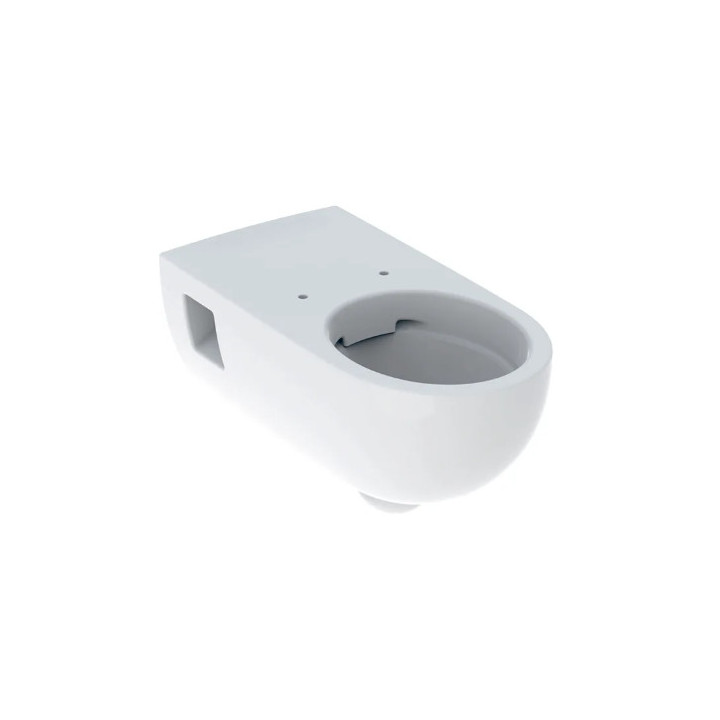 Geberit Selnova Comfort Závěsná misa WC, lievikový, B35.5cm, H34.5cm, T70cm, dlhá, częściowo skryté mocowania, Rimfree