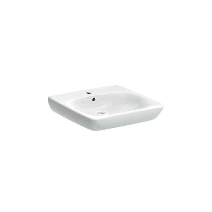 Geberit Selnova Comfort Umývadlo, 55x15x55cm, z prepadom, s otvorom pre batériu