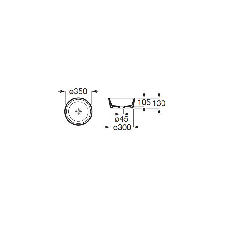 OPTICA Umývadlo na postavenie na dosku ROUND CR 35 cm CZARNY MAT