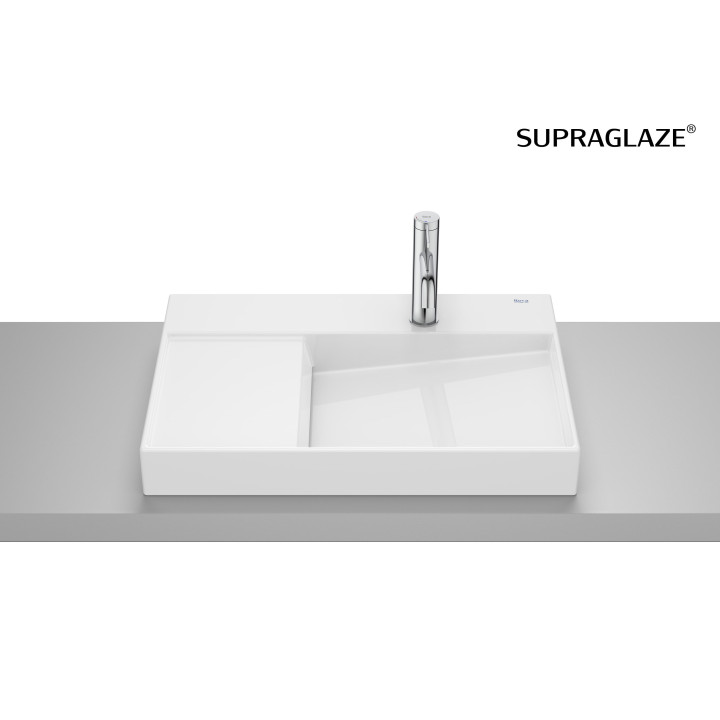 TERRA Umývadlo na postavenie na dosku okrúhla 39 cm Fineceramic® biely lesklá Supraglaze®