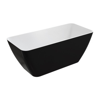 Vaňa voľne stojaca OMNIRES PARMA M+, 159 x 71 cm - biely / šedý lesklá