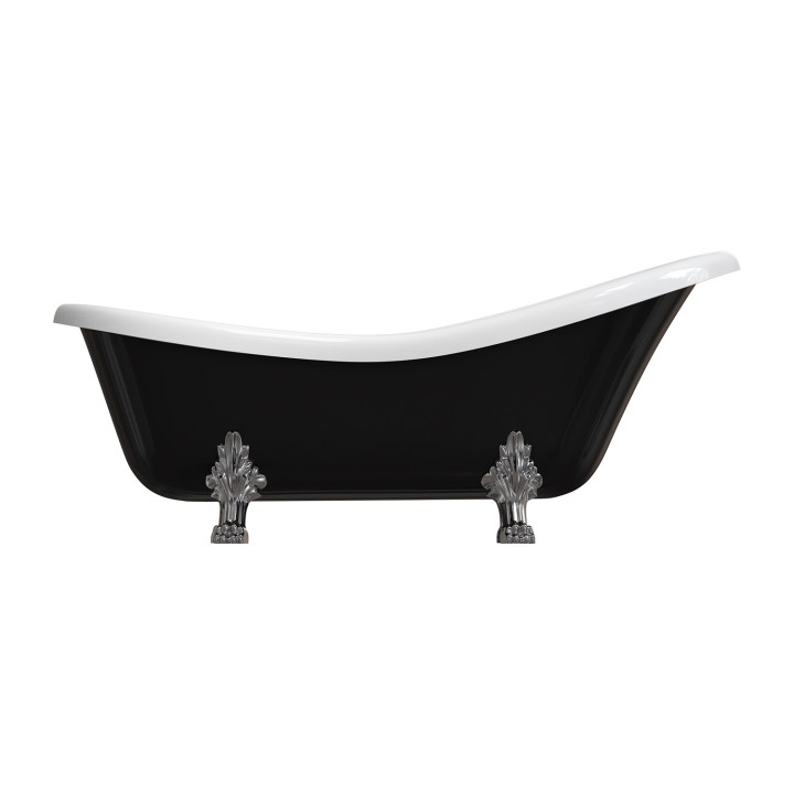 Vaňa voľne stojaca OMNIRES ATENA COMFORT M+, 168x76cm - biely / čierna lesklá