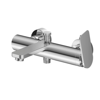 Vaňová  Batéria Kohlman Axel, na stěnu, výtokové rameno 205mm, 2 výstupy vody, čierna matnéný
