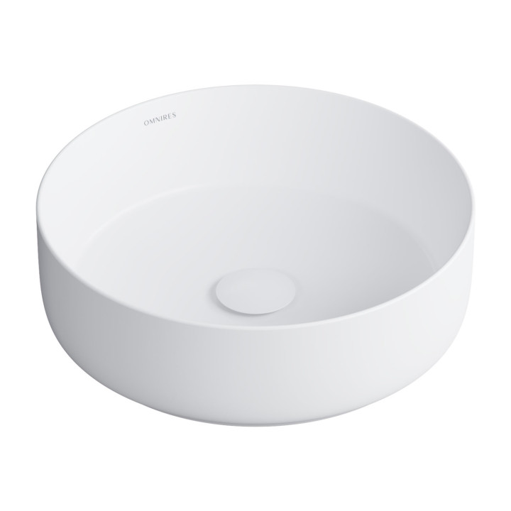 Umývadlo na postavenie na dosku OMNIRES TULSA , ø36 cm - biely matnéný